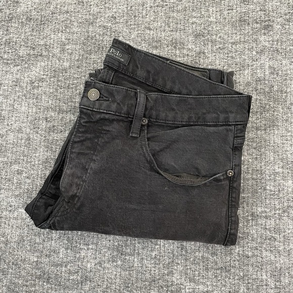 Polo Ralph Lauren Jeans Men's 34x32 The Varick Slim Straight Fit Black Denim - Picture 1 of 12